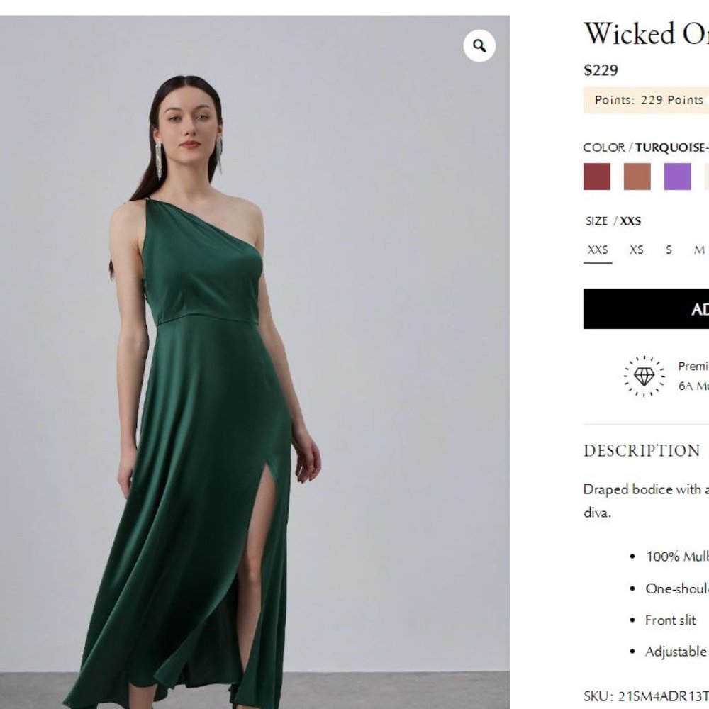 Wicked One Shoulder Silk Maxi Dress